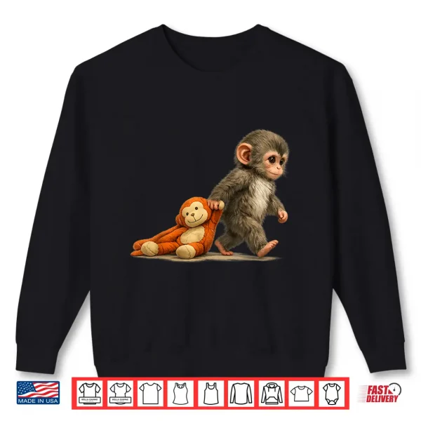 Sweatshirt Monkey Punch Baby Macaque Little Punch Big Cute Love Plush Shirt