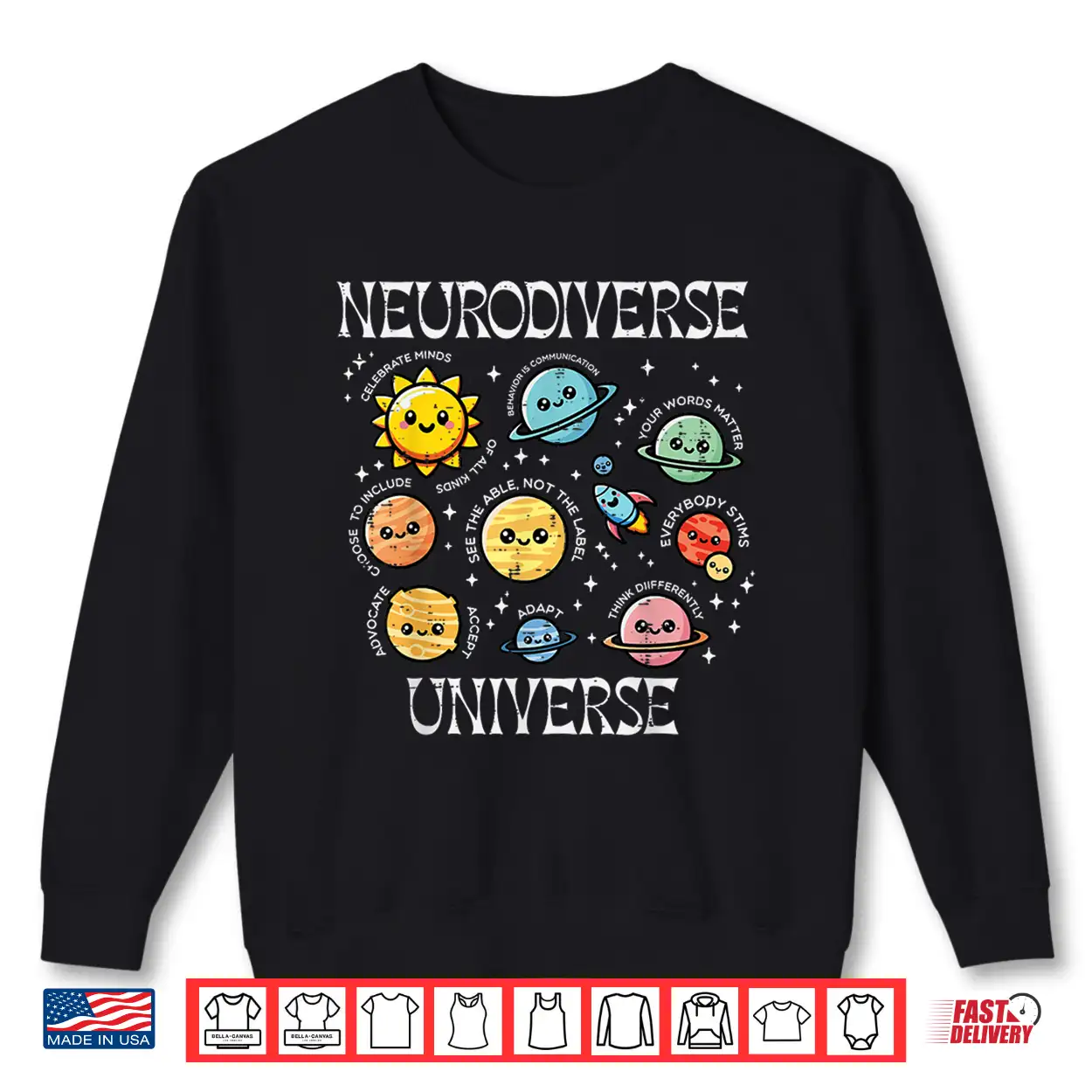Neurodiverse Universe Autism Asd Awareness Space Graphic Shirt Neurodiverse Universe Autism Asd Awareness Space Graphic Shirt
