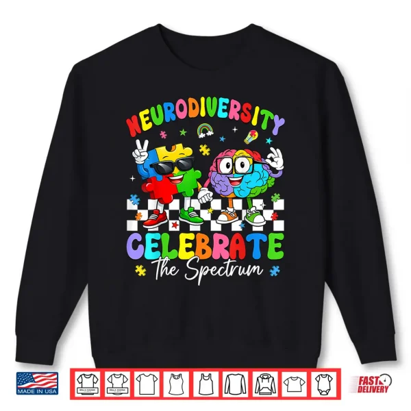 Neurodiversity Brain Autism Awareness Asd Adhd Graphic Shirt 2 Sweatshirt Neurodiversity Brain Autism Awareness ASD ADHD Graphic Shirt