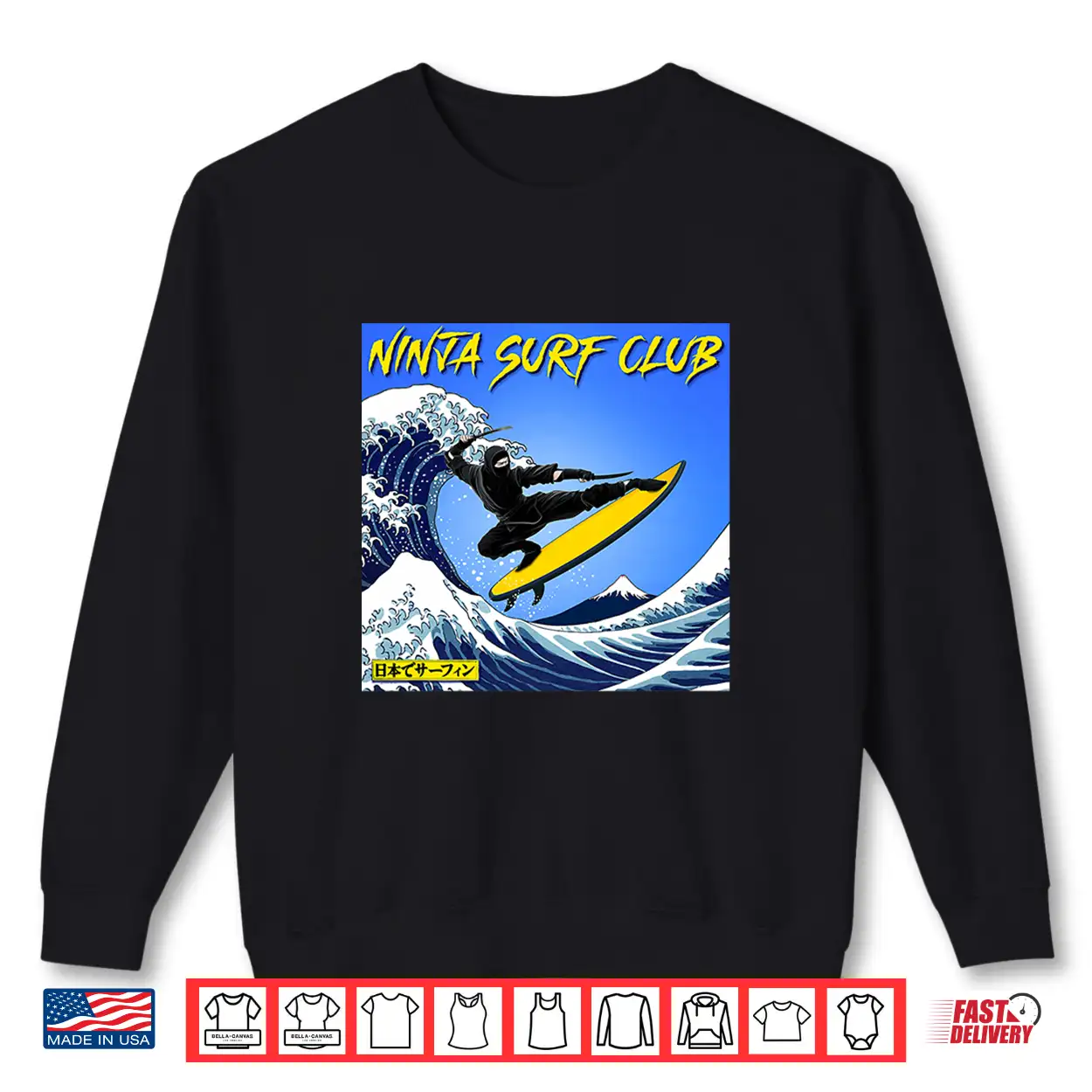 Ninja Surf Club Surfer Premium Tri Blend Shirt Ninja Surf Club Surfer Premium Tri Blend Shirt