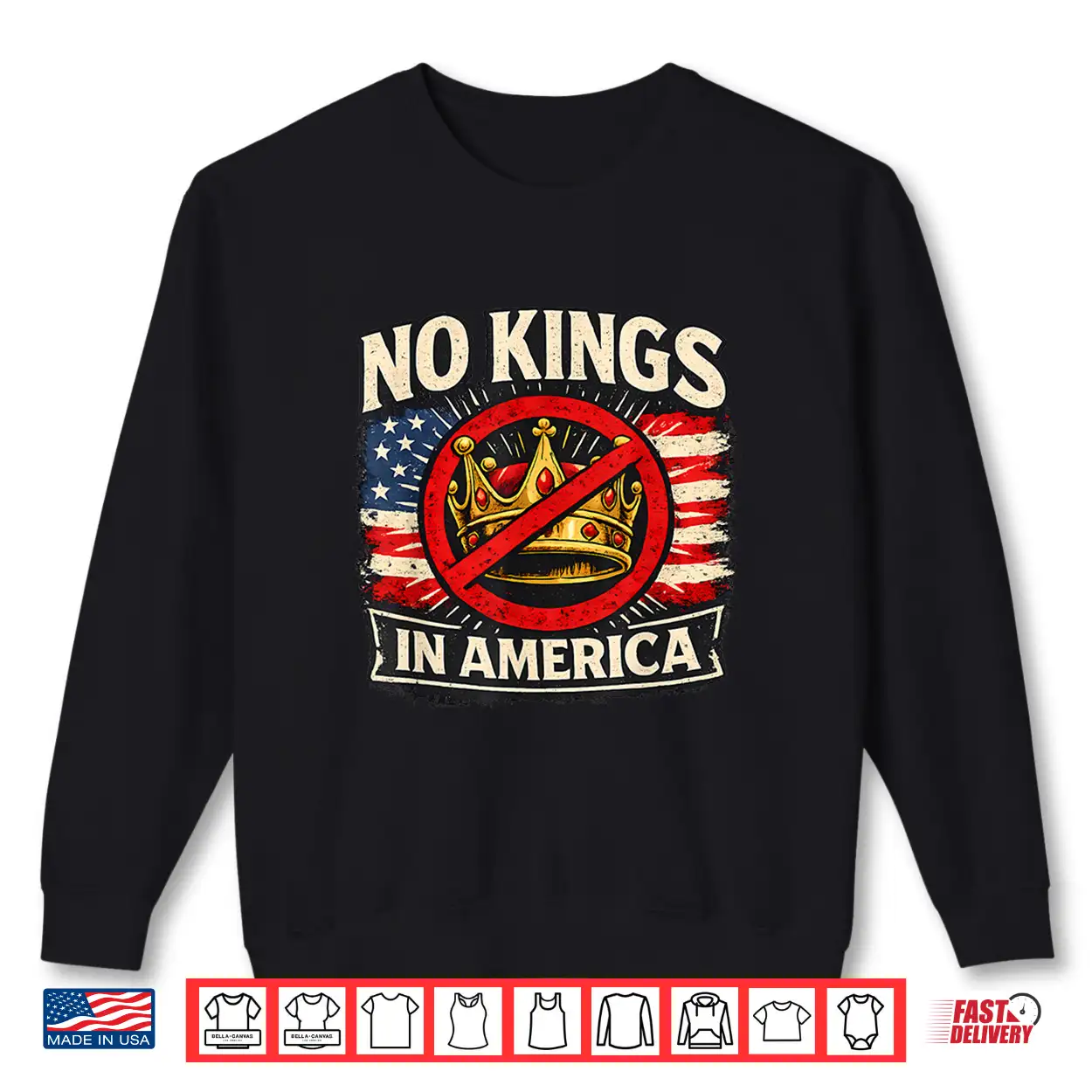 No Kings In America Patriotic Pride Graphic Tee Shirt No Kings In America Patriotic Pride Graphic Tee Shirt