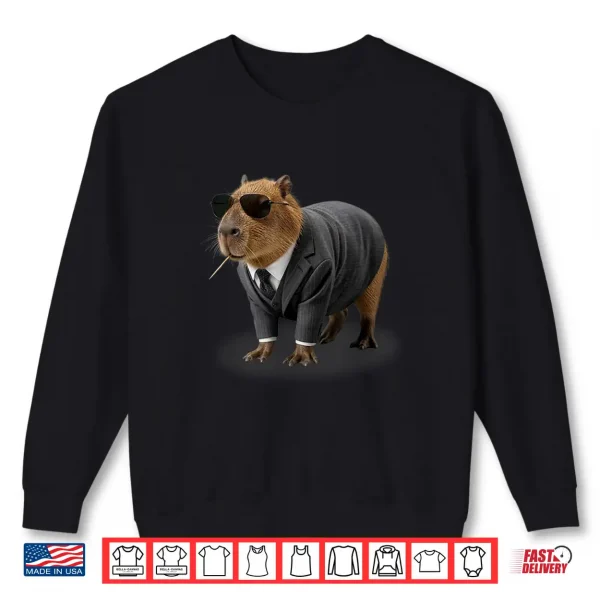 Sweatshirt Official Funny Big Boss Capybara Cool Sunglasses Water Pig Shirt