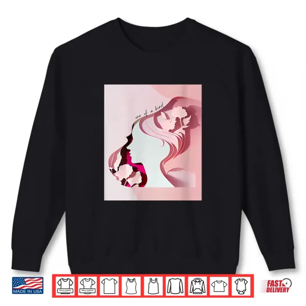 One Of A Kind Floral Woman Silhouette Art Shirt 2 Sweatshirt One of A Kind Floral Woman Silhouette Art Shirt