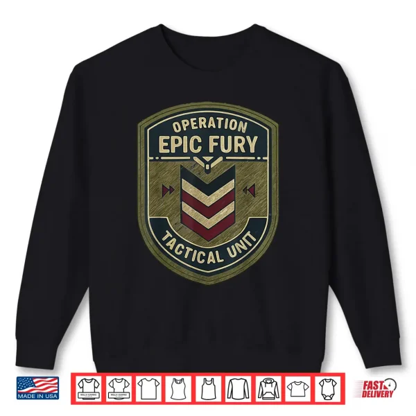 Sweatshirt Operation Epic Fury The Retro 90s Command Patch Design Shirt