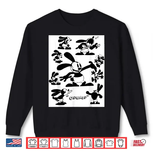 Sweatshirt Oswald Rabbit Vintage Cartoon Sketch Sheet 1927 Shirt