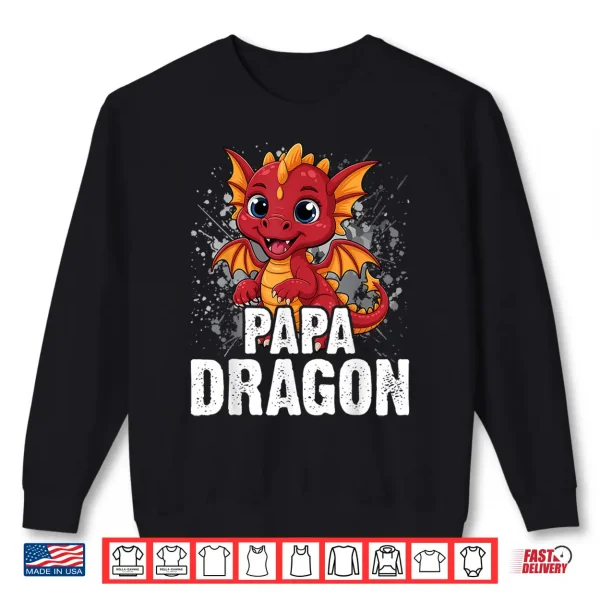 Sweatshirt Papa Dragon Matching Family Dad Father Shirt