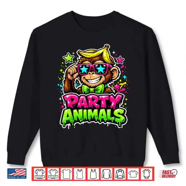 Party Animals Baseball Jersey Funny Monkey Vibrant Slime Shirt 2 Sweatshirt Party Animals Baseball Jersey Funny Monkey Vibrant Slime Shirt