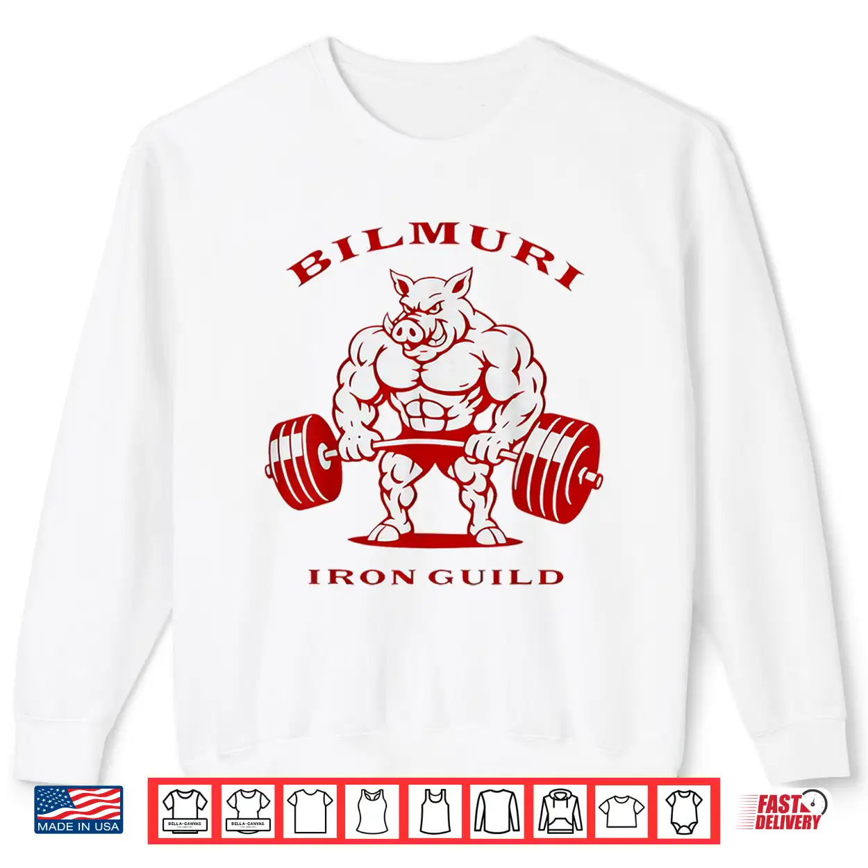 Pig Bilmuri Iron Guild Gym Professional Fitness Shirt Pig Bilmuri Iron Guild Gym Professional Fitness Shirt