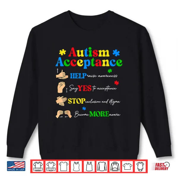 Sweatshirt Professional Acceptance Autism Awareness Teacher SPED Autistic Shirt