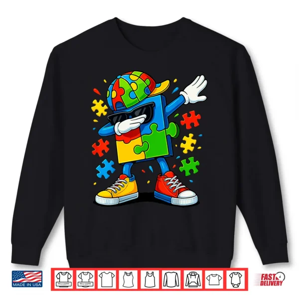Sweatshirt Professional Minimalist Dabbing Puzzle Autism Awareness Humor Shirt
