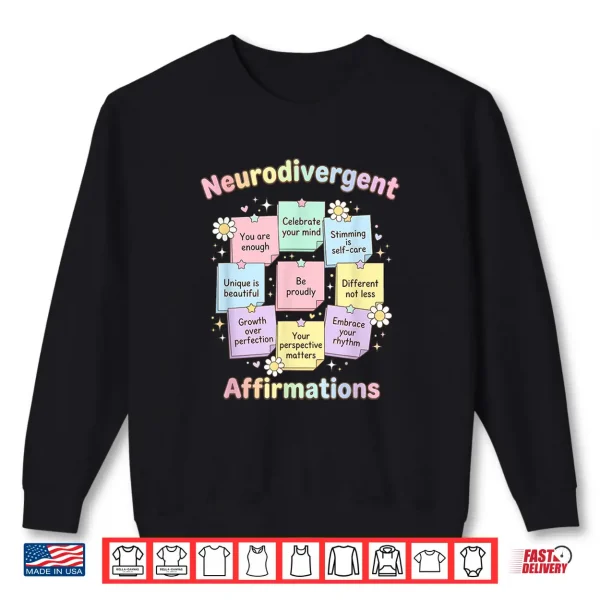 Sweatshirt Professional Minimalist Neurodivergent Affirmations Autism Awareness Shirt