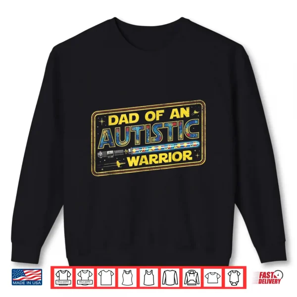 Sweatshirt Proud Dad of an Autism Warrior Autistic Awareness Ribbon Shirt