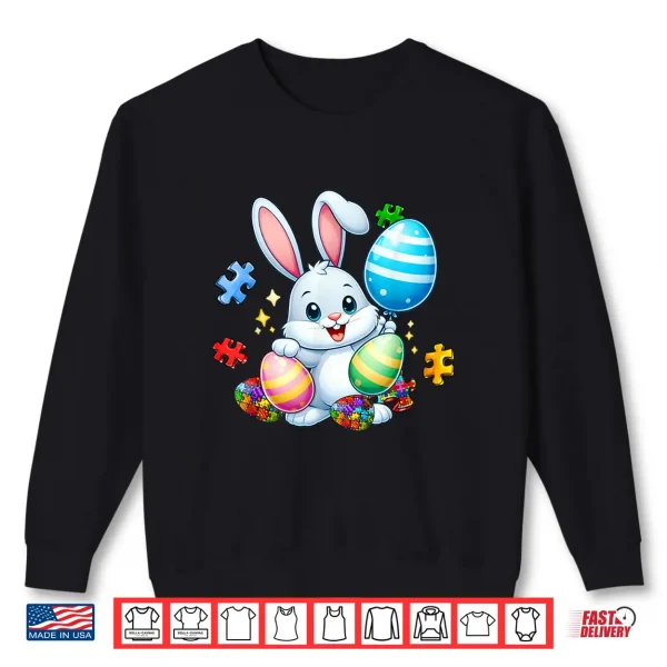 Sweatshirt Puzzle Easter Bunny Eggs Funny Autism Awareness Holiday Shirt