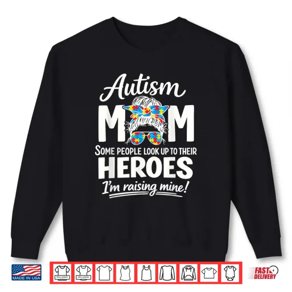 Sweatshirt Raising My Hero Autism Awareness Pride Puzzle Awareness Shirt