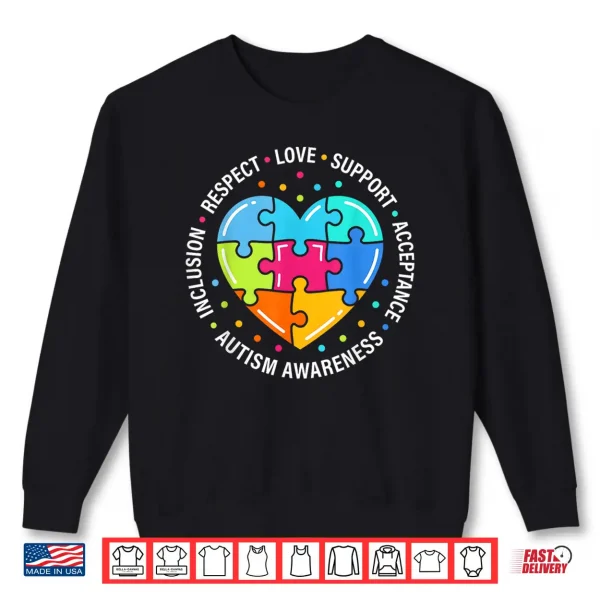 Sweatshirt Respect Love Support Blue Autism Awareness Professional Shirt