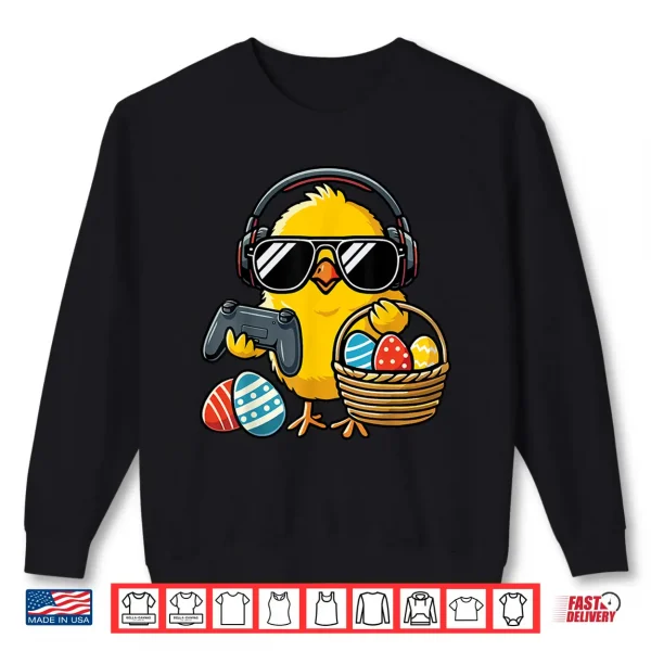 Sweatshirt Retro Easter Chicken Gaming Funny Easter Shirt