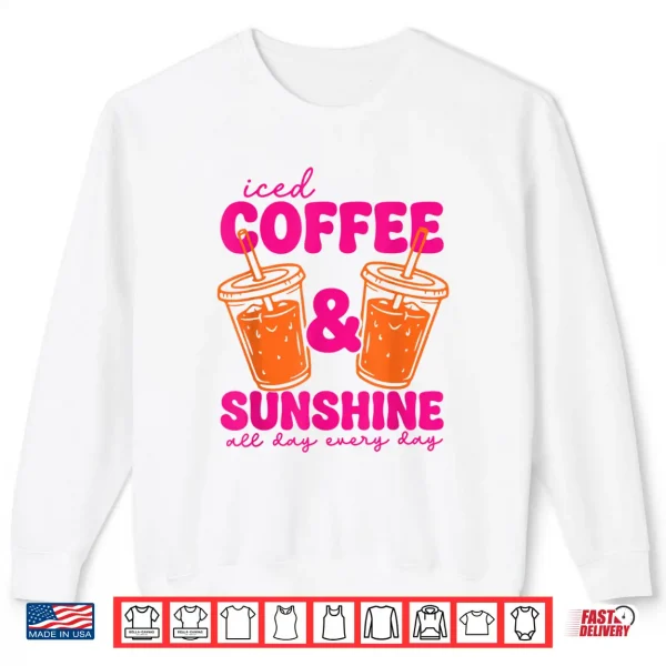 Sweatshirt Retro Iced Coffee and Sunshine Summer Family Beach Vacation Shirt