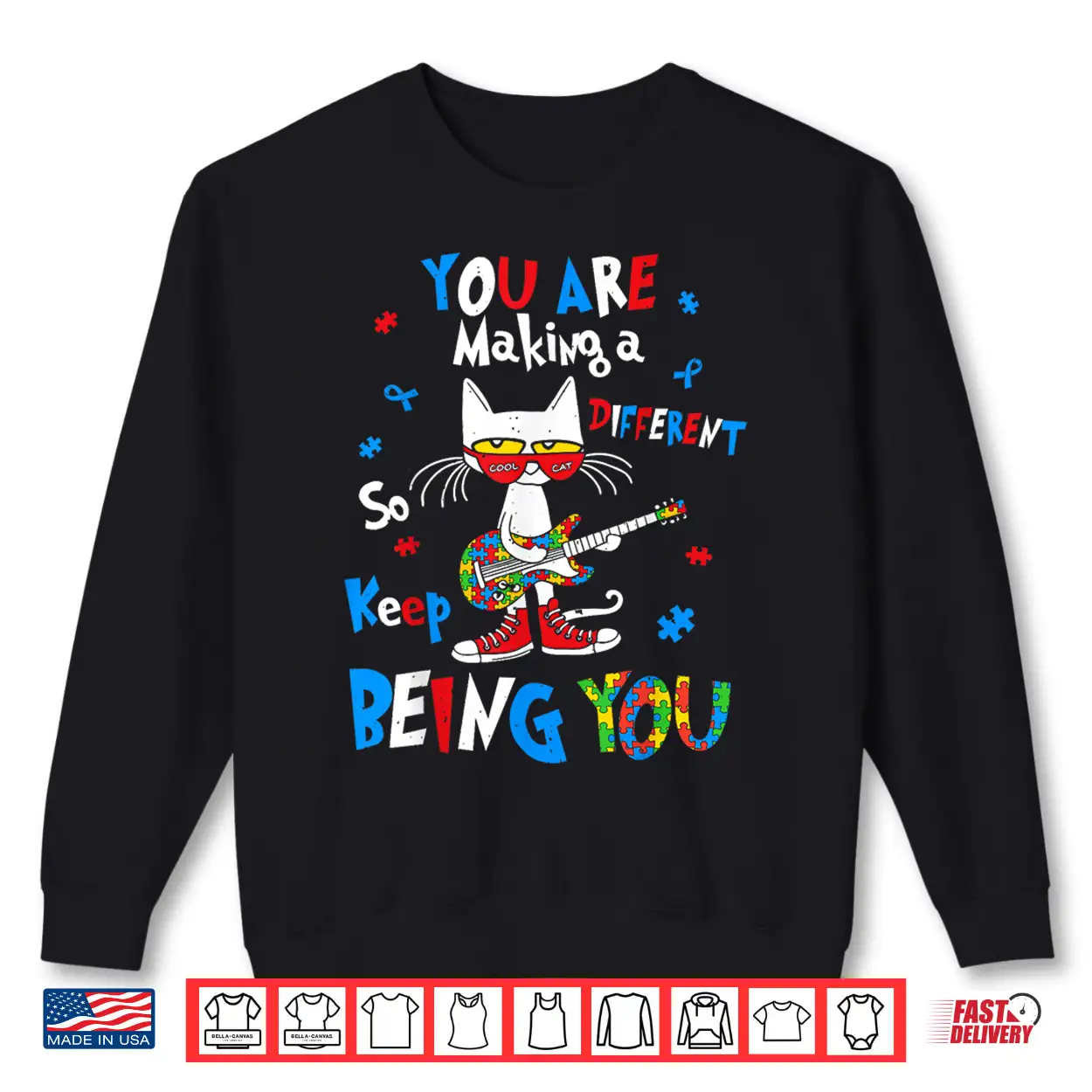 Rock Cat Autism Awareness Teacher Students Doctor Shirt Rock Cat Autism Awareness Teacher Students Doctor Shirt