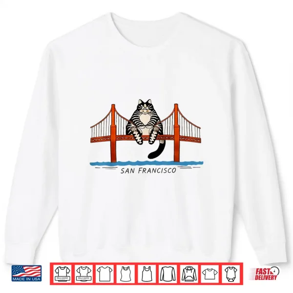 Sweatshirt San Francisco Cat Golden Gate Bridge Book Lover Shirt