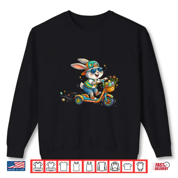 Sweatshirt Scooter Easter Eggs Bunny Boys Kids Easter Bunny Easter Shirt