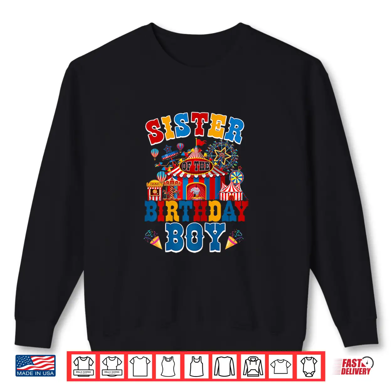 Sister Of The Birthday For Boy Circus Carnival Theme Party Shirt Sister Of The Birthday For Boy Circus Carnival Theme Party Shirt