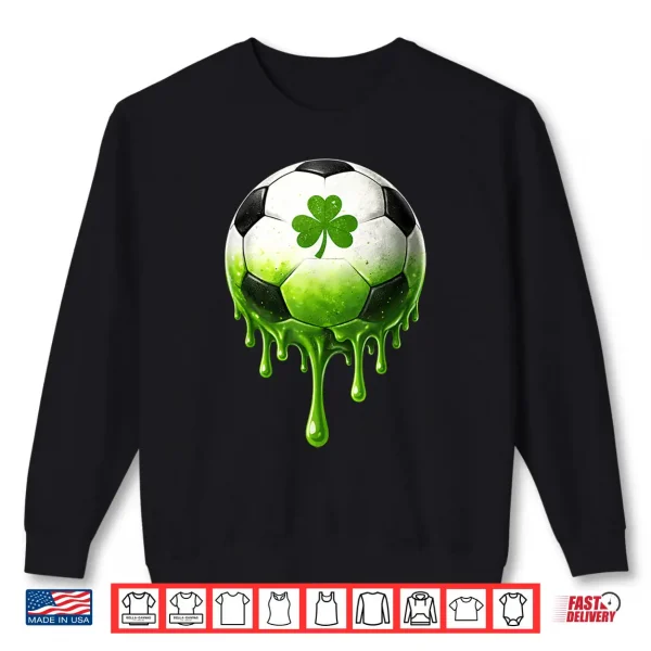 Sweatshirt Soccer Drip Shamrock St Patricks Day for Boys Kids Youth Shirt
