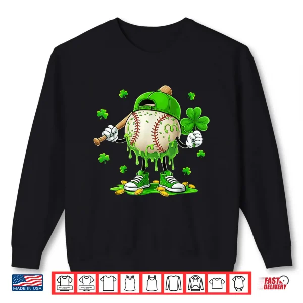Sweatshirt St Patricks Day Shirts Boys Men Kids Shamrock Baseball Irish Shirt