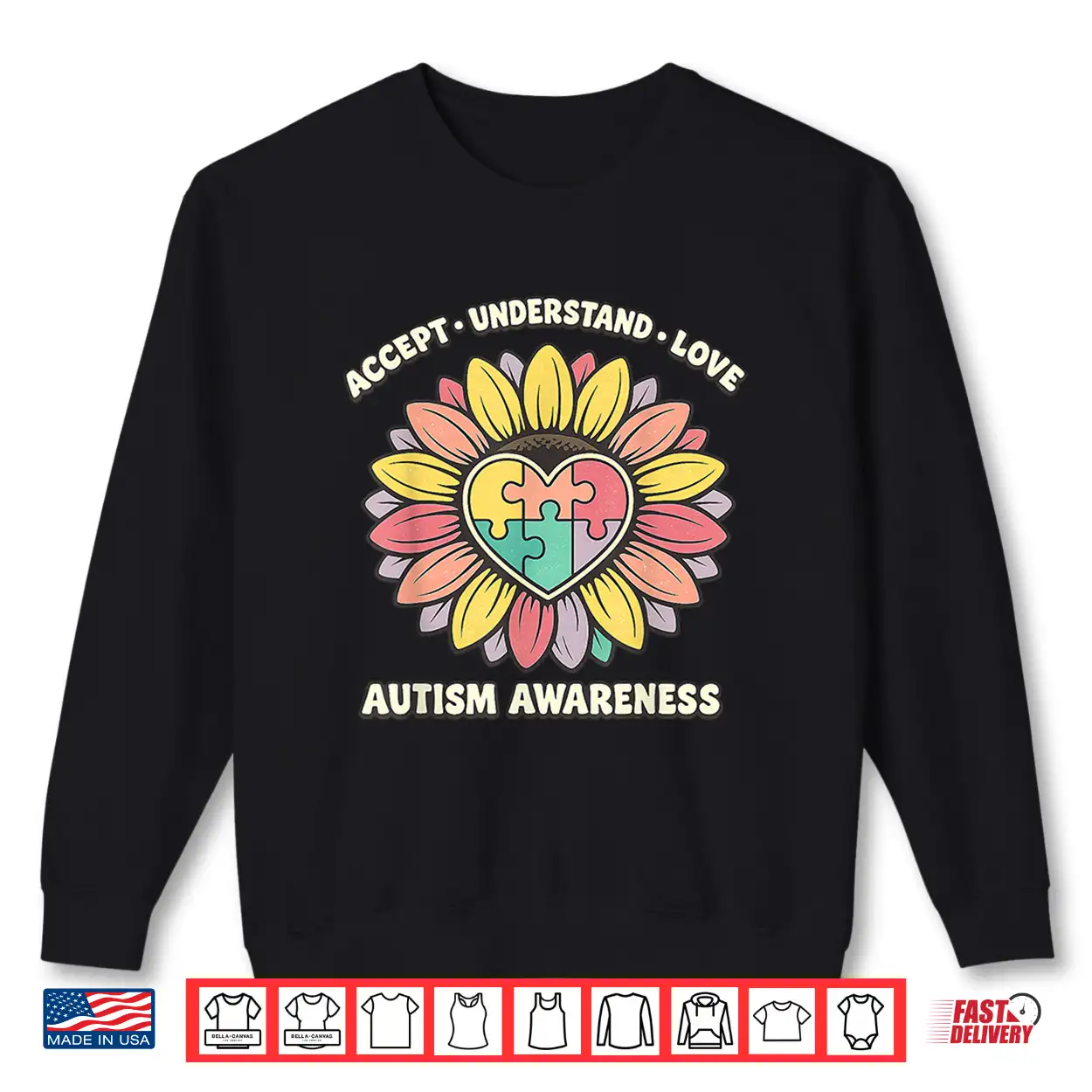 Sunflower Design Autism Accept Understand Love Professional Shirt Sunflower Design Autism Accept Understand Love Professional Shirt