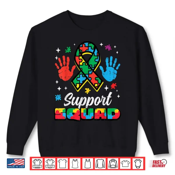 Sweatshirt Support Squad Ribbon ASD Awareness Modern Graphic Apparel Shirt