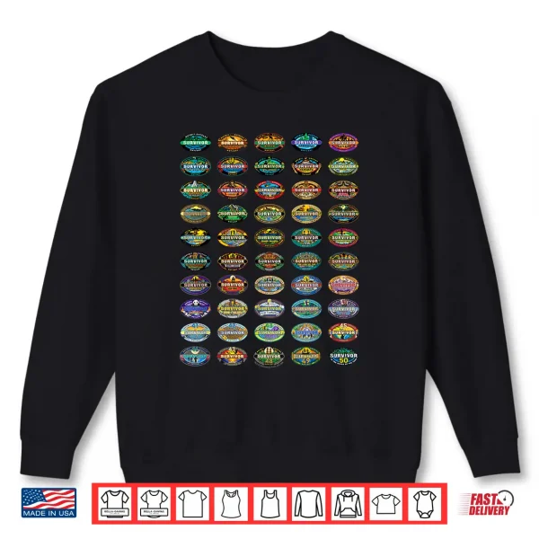 Sweatshirt Survivor 50 Seasons of Survivor Officially Licensed Shirt