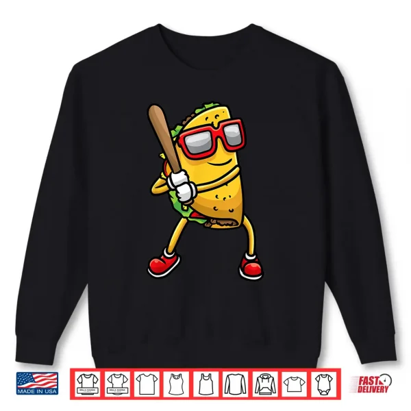 Sweatshirt Taco Playing Baseball Mexican Cinco De Mayo Kids Men Shirt