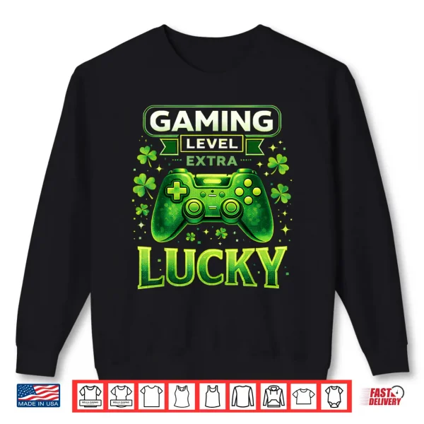 Sweatshirt Video Games Gaming Gamer St Patricks Day for Boys Kids Youth Shirt