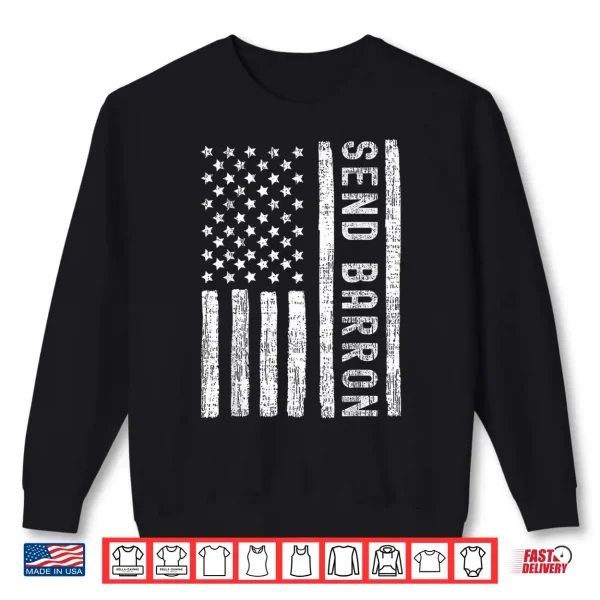 Sweatshirt Vintage Send Barron US Flag Shirt