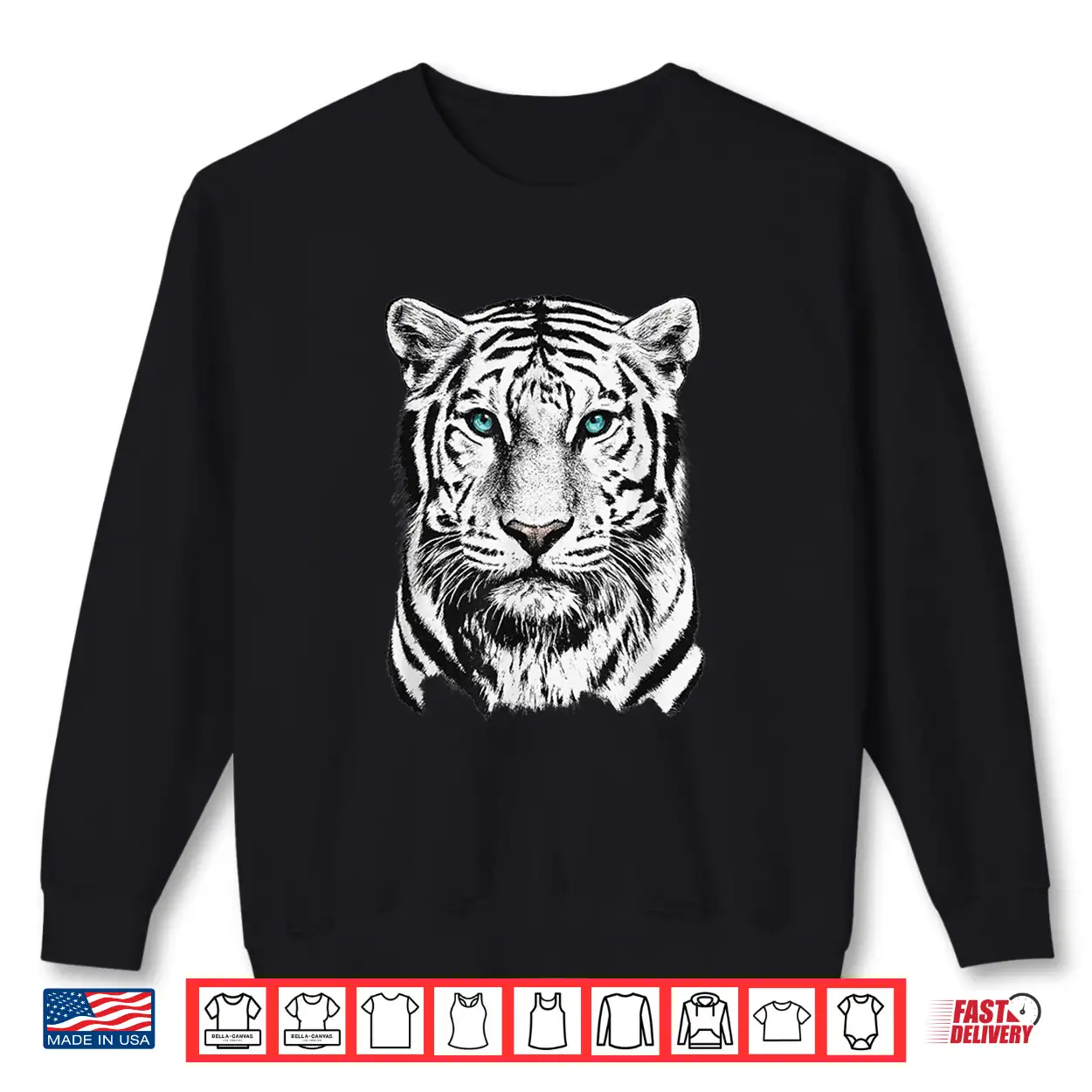 White Tiger Wild Animal Big Cat Blue Eyes Wildlife Portrait Shirt White Tiger Wild Animal Big Cat Blue Eyes Wildlife Portrait Shirt