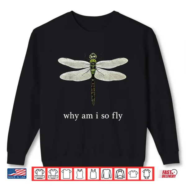Sweatshirt Why Am I So Fly Funny Dragonfly Pun Insect Lover Shirt