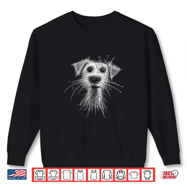Sweatshirt Womens Abstract Scribble Puppy Drawing for Dog Lovers Shirt
