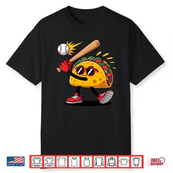 Taco Baseball Mexican Cinco De Mayo Men Kids Shirt