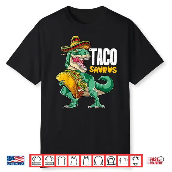 Tacosaurus Shirt Taco Cinco De Mayo Kids Boys Dinosaur T Rex
