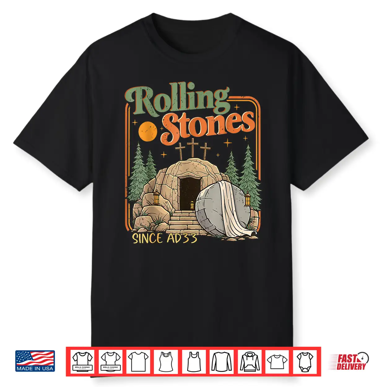 The Stone Was Rolled Away He Is Alive Retro Christian Easter Shirt The Stone Was Rolled Away He Is Alive Retro Christian Easter Shirt