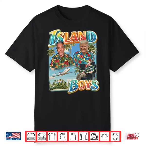 Trump Epstein Hawking Island Boys Shirt