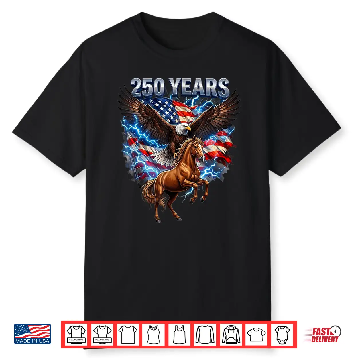 Usa 250Th Anniversary Bald Eagle & Clydesdale Horse Shirt Usa 250Th Anniversary Bald Eagle & Clydesdale Horse Shirt