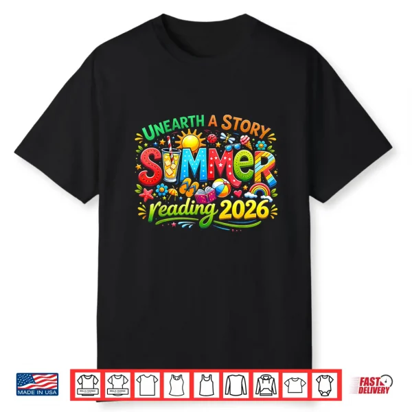 Unearth A Story Summer 2026 Summer Reading Program Book Shirt