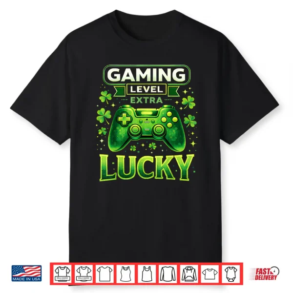 Video Games Gaming Gamer St Patricks Day For Boys Kids Youth Shirt