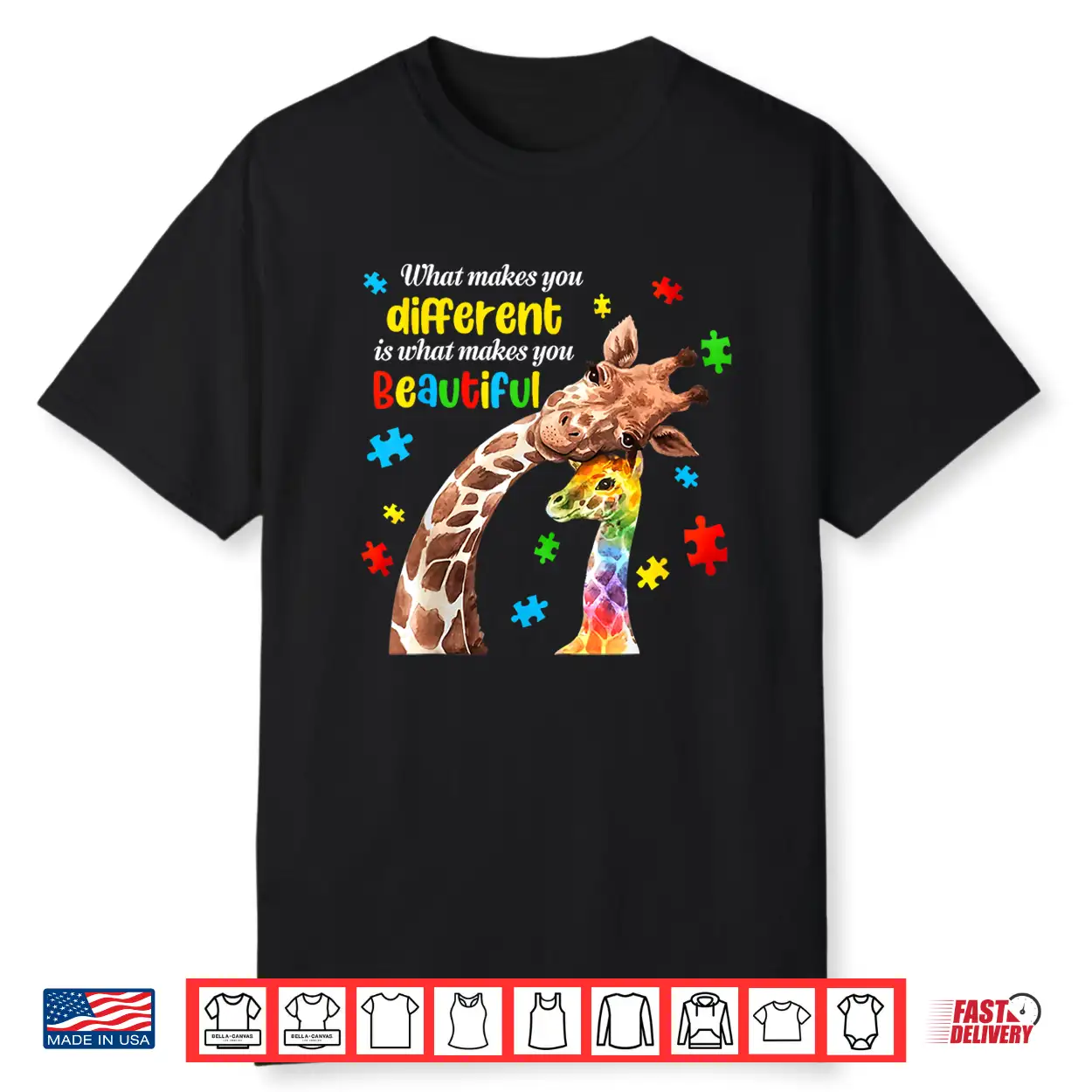What Makes You Different Beautiful Giraffe Autism Awareness Shirt What Makes You Different Beautiful Giraffe Autism Awareness Shirt