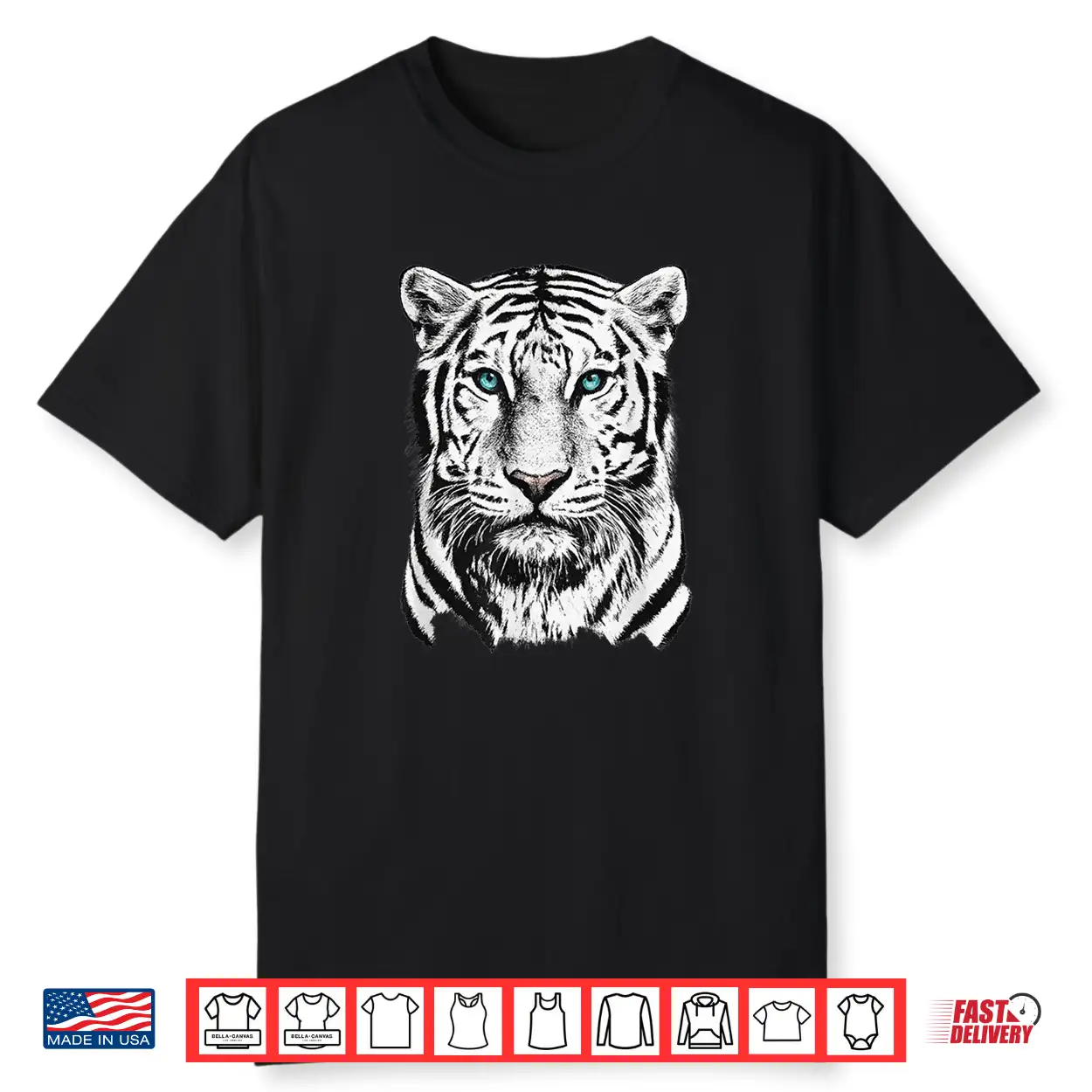 White Tiger Wild Animal Big Cat Blue Eyes Wildlife Portrait Shirt White Tiger Wild Animal Big Cat Blue Eyes Wildlife Portrait Shirt