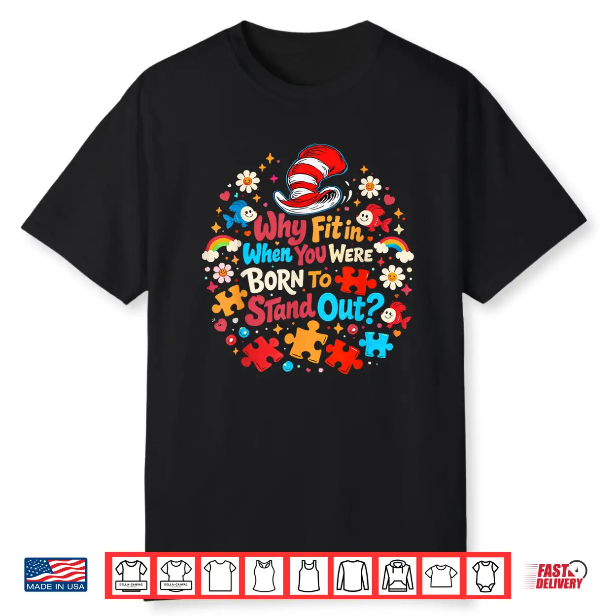 Why Fit In Autism Awareness For Teacher Doctor Cat Hat Cool Shirt Why Fit In Autism Awareness For Teacher Doctor Cat Hat Cool Shirt