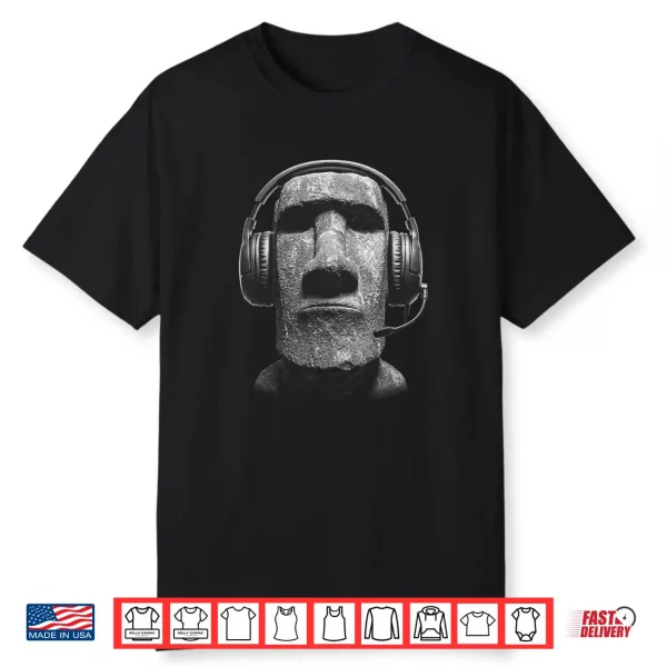 Y2K Easter Island Moai Statue Head Shirt