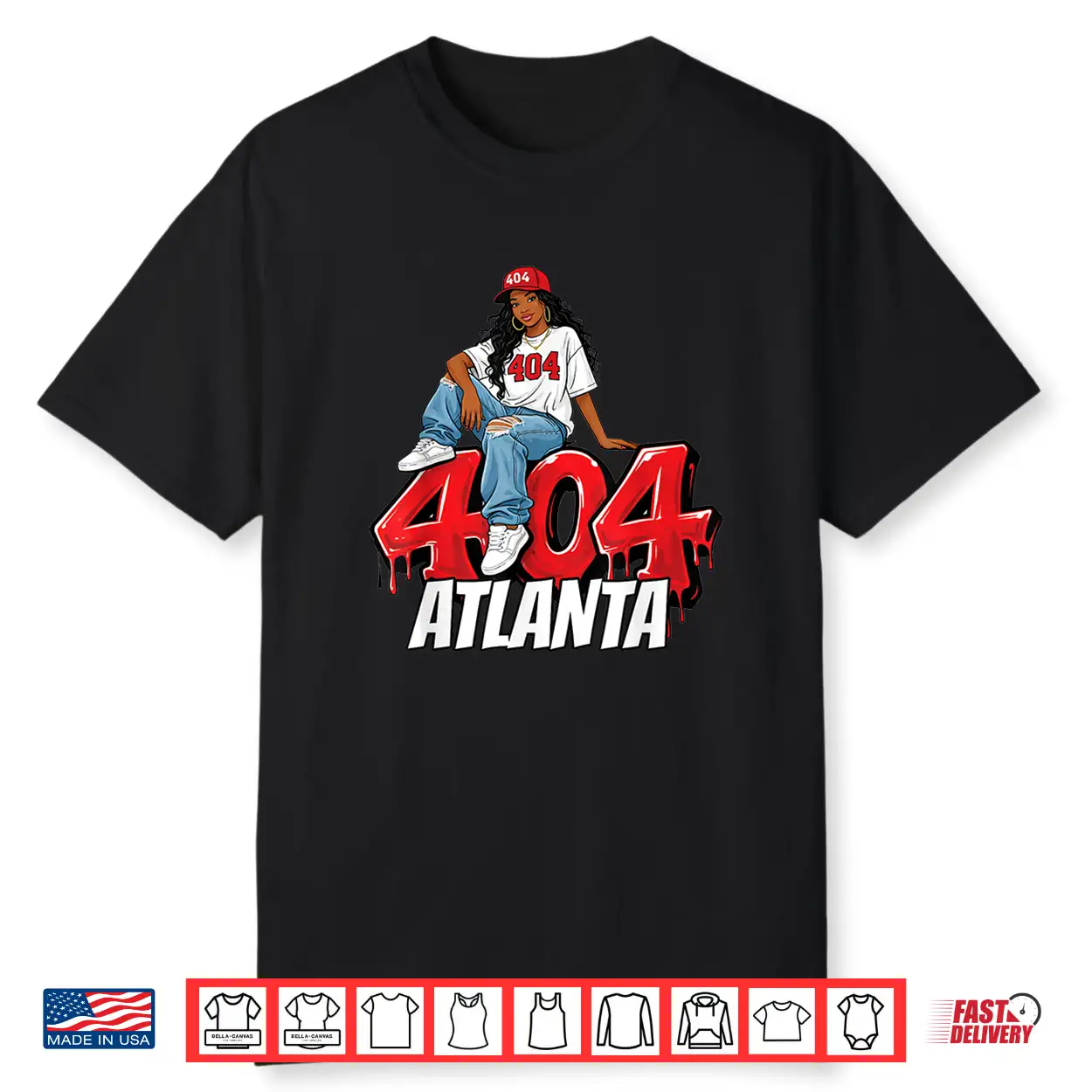 404 Atlanta Georgia Graffiti Black Woman Red Hat Shirt 404 Atlanta Georgia Graffiti Black Woman Red Hat Shirt
