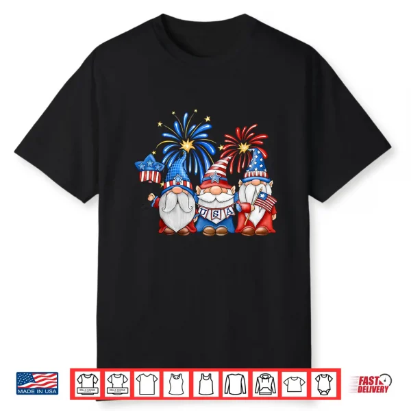 4Th Of July American Gnomes Celebrating Independence Day Shirt
