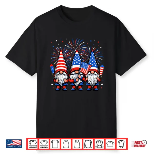 4Th Of July Gnomes American Flag Patriotic Independence Day Shirt